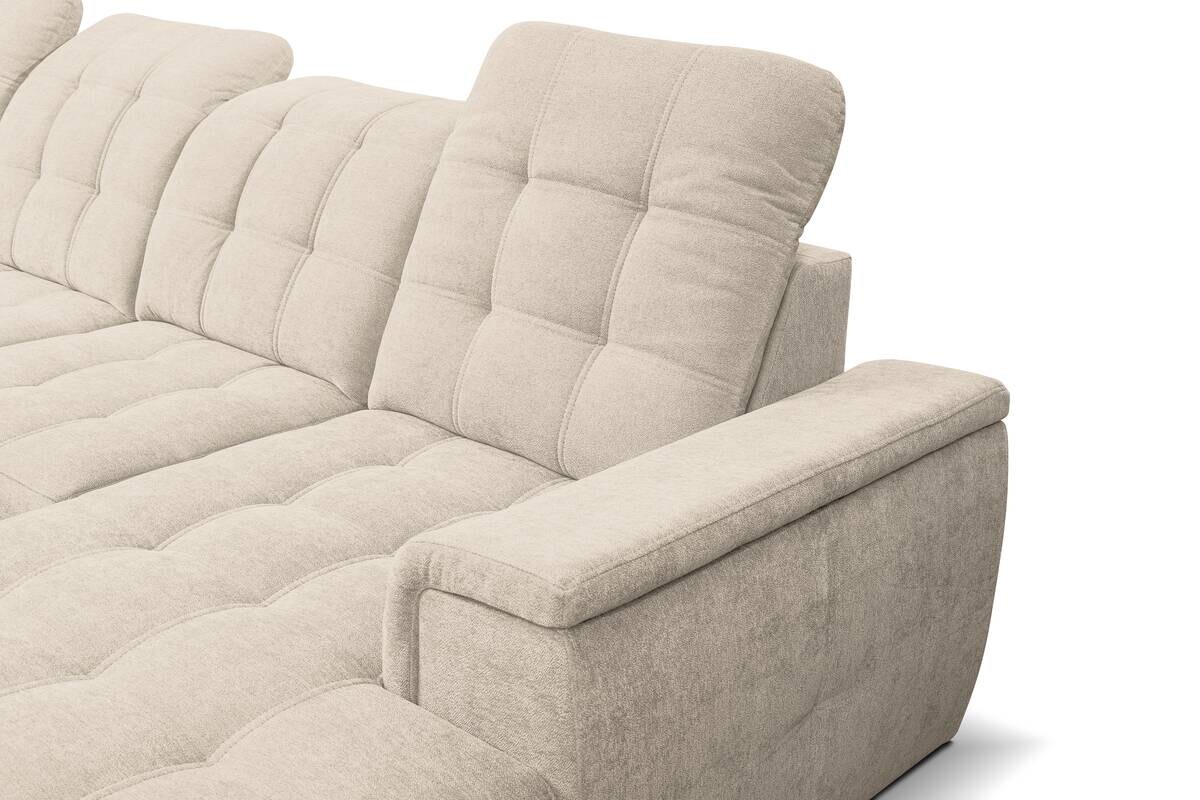 Wohnlandschaft Nadja beige Microfaser B/H/T: ca. 330x105x174 cm