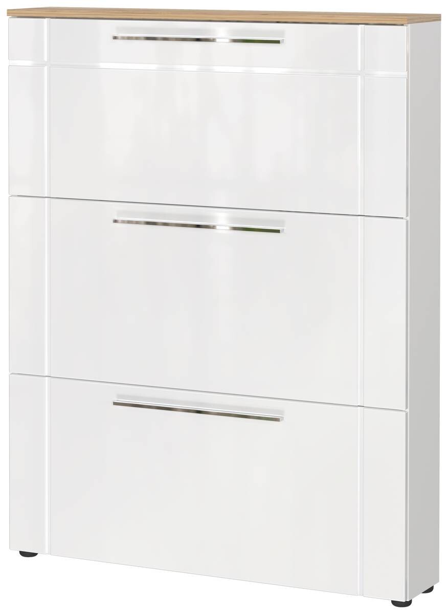 Schuhschrank Astona weiß weiß Hochglanz B/H/T: ca. 100x129x20 cm