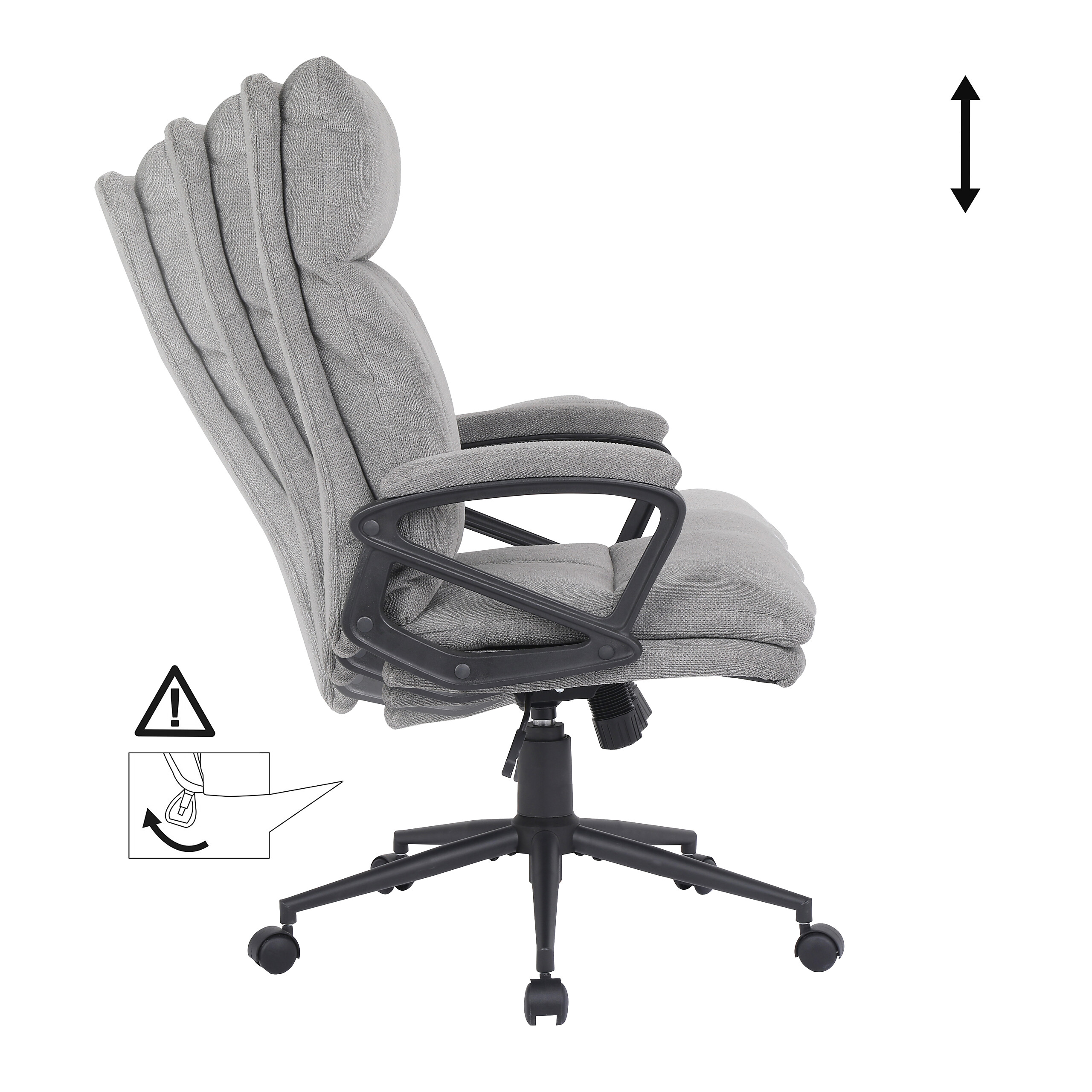 Chefsessel Domi grau Stoff