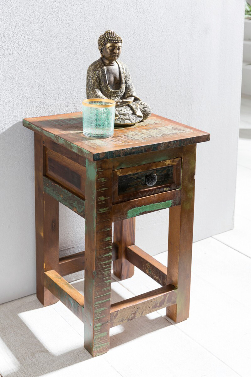 Beistelltisch braun Holz B/H/T: ca. 30x50x30 cm