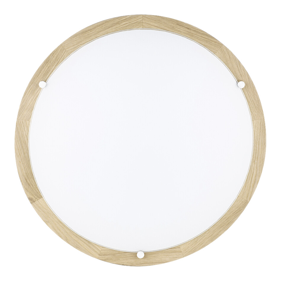 SPOT Light Deckenleuchte Frida Eiche weiß Chrom Echtholz Glas Metall H/D: ca. 10x45 cm