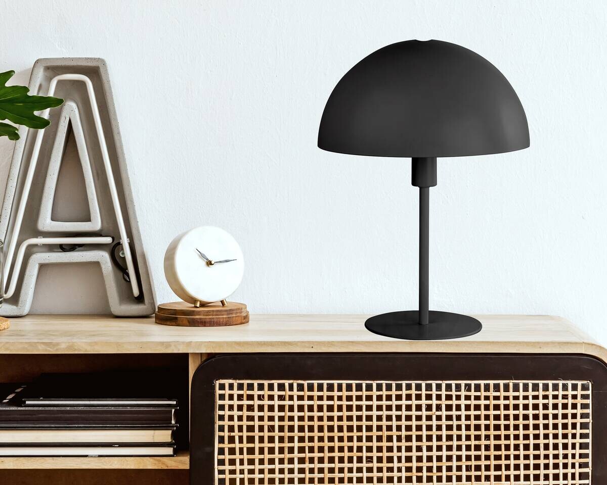 Nowa Tischleuchte 51530108 schwarz Metall H/D: ca. 35x25 cm E27 1 Brennstellen