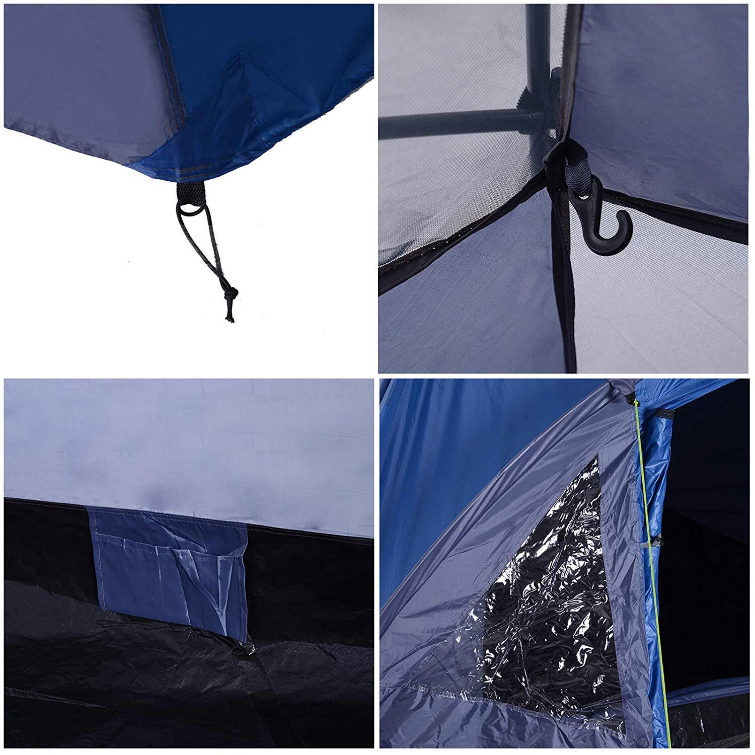 Outsunny Doppelwandzelt blau Kunststoff B/H/L: ca. 300x130x250 cm