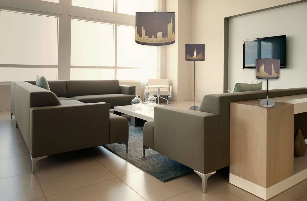 Näve Leuchten Tischleuchte 3052616 grau Metall Textil B/H/T: ca. 28x53x28 cm E27 1 Brennstellen