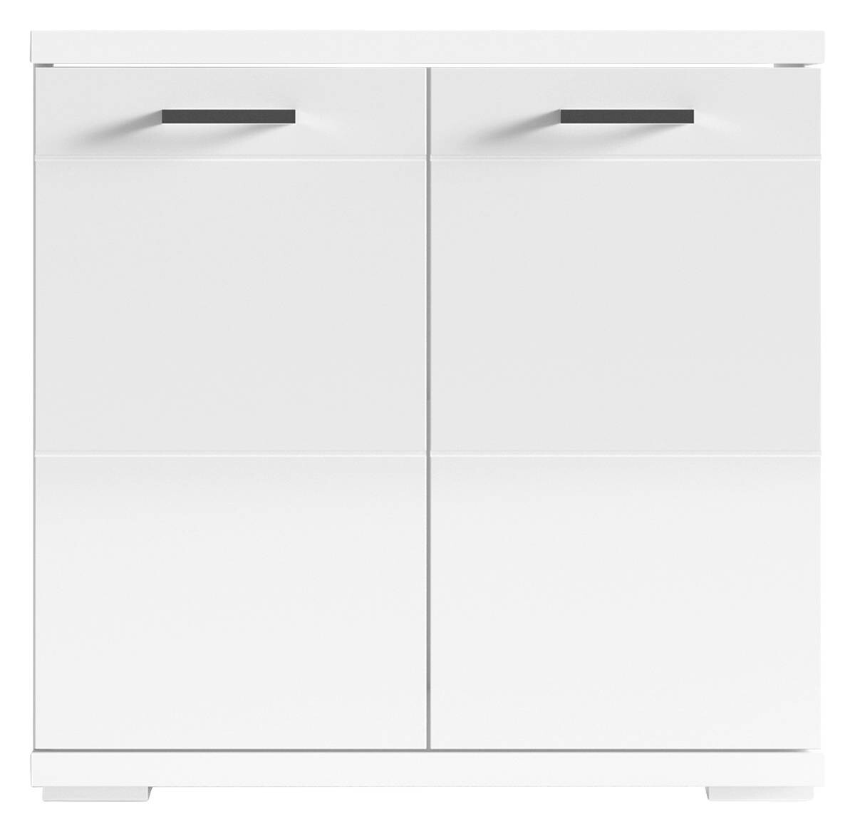 Waschbeckenunterschrank NEBRASKA weiß weiß Lack Hochglanz silber B/H/T: ca. 60x59x31,5 cm