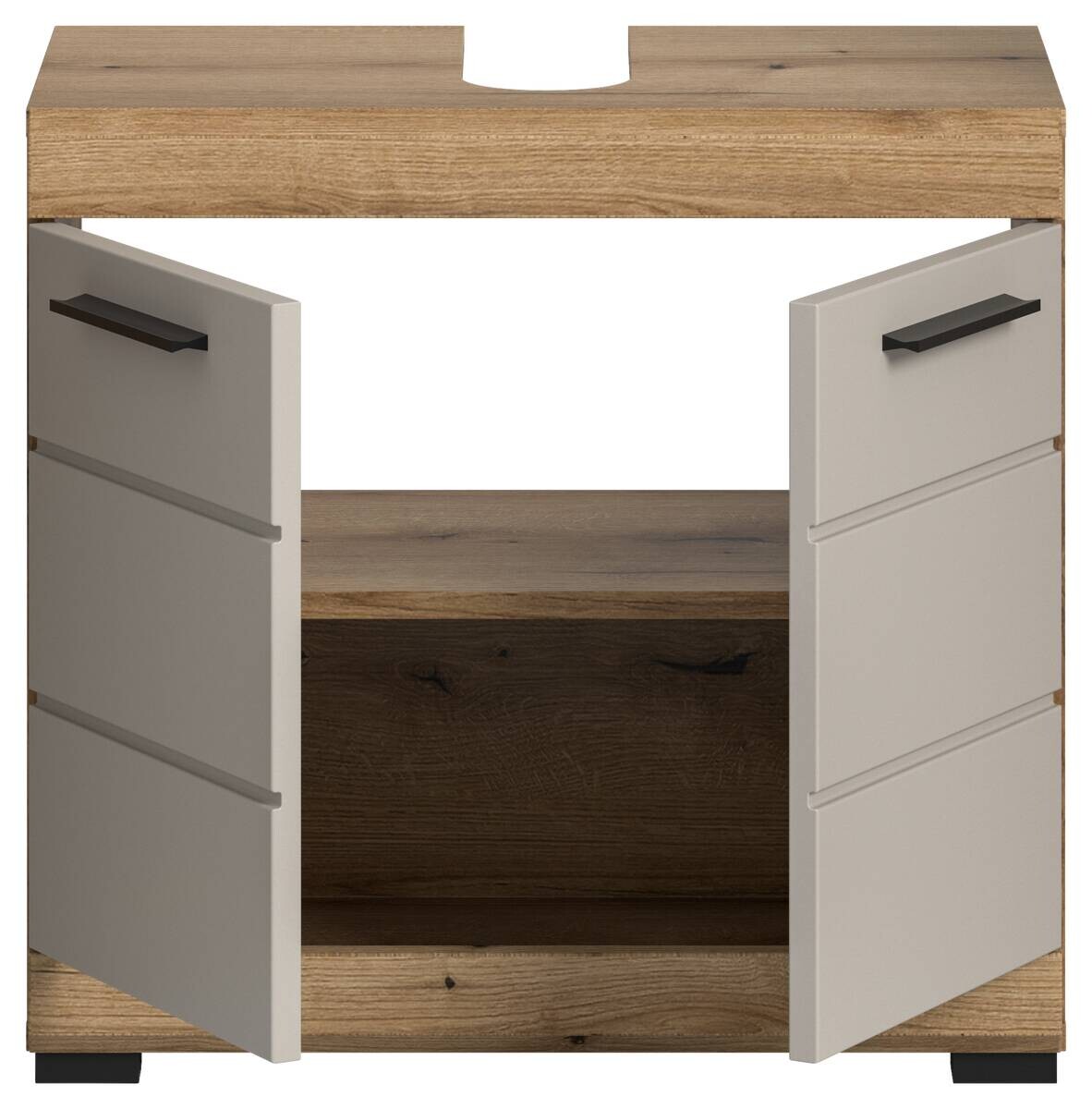 Waschbeckenunterschrank Scout Evoke Oak Nachbildung Kaschmirgrau Nachbildung B/H/T: ca. 60x56x34 cm