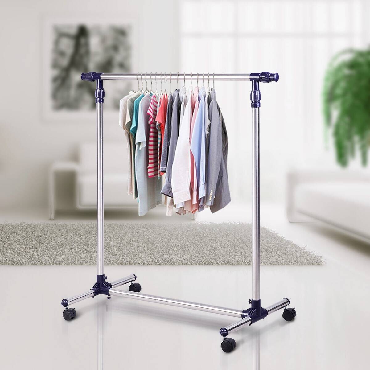 HOMCOM Garderobe silber Edelstahl B/H/L: ca. 45x86x95 cm