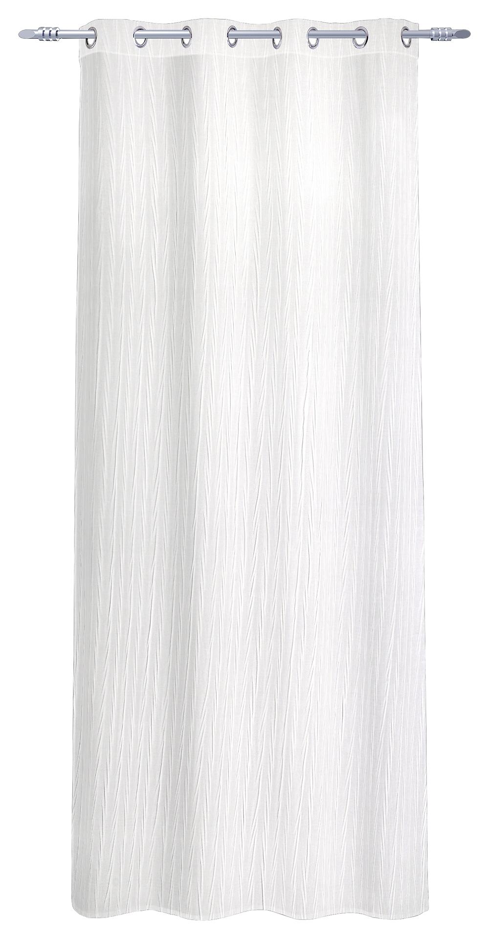 Ösenvorhang Crash weiß B/L: ca. 135x245 cm