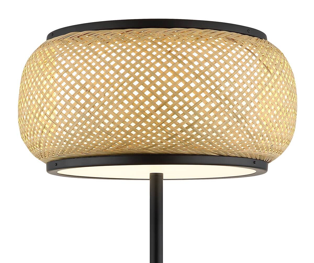 GLOBO Stehleuchte natur mattschwarz Metall Bambus H/D: ca. 146,1x38 cm 1 Brennstellen