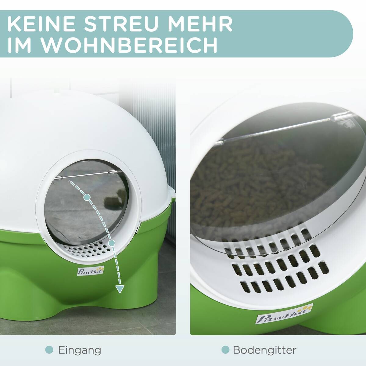 PawHut Katzen-Zubehör weiß Edelstahl B/H/L: ca. 51x53x48 cm