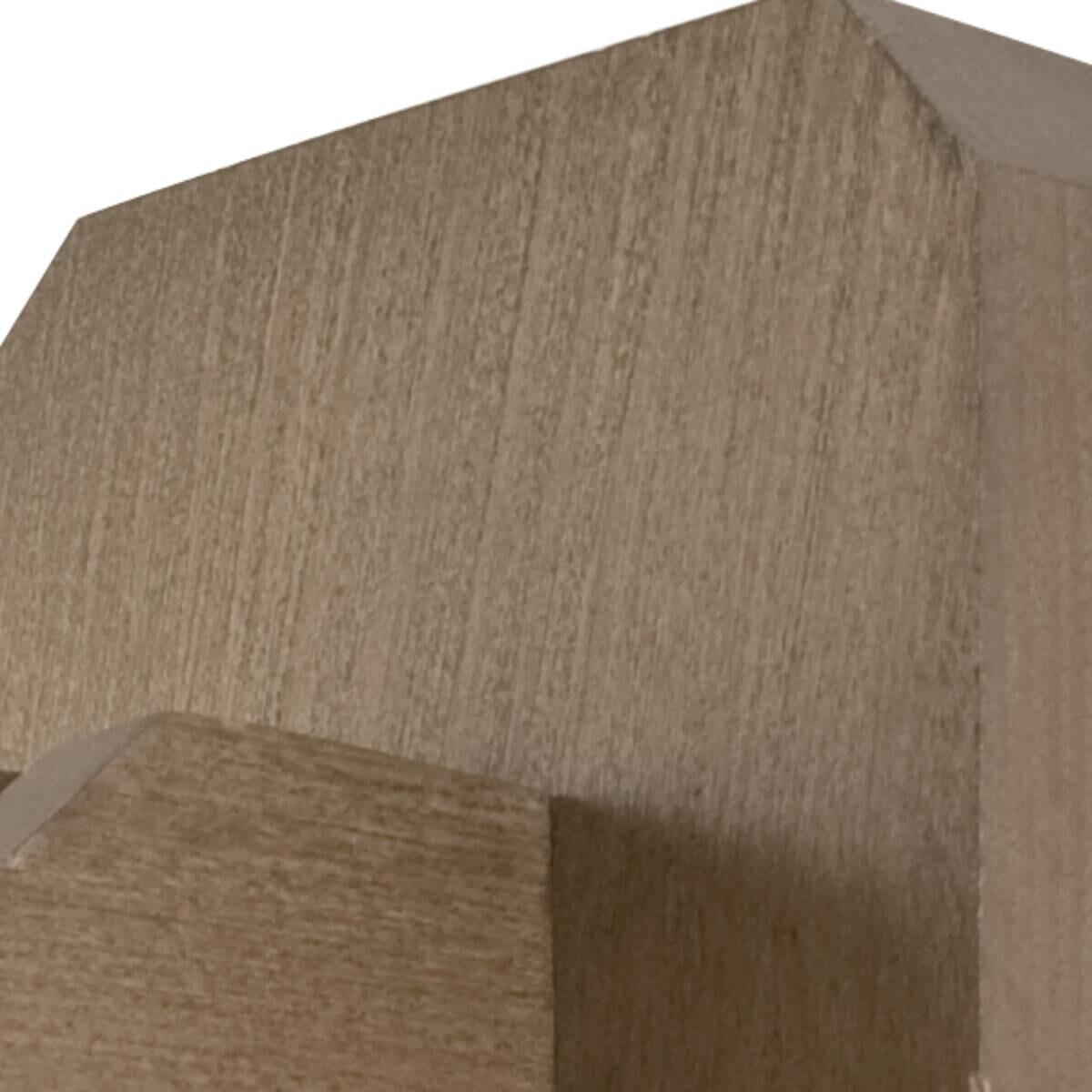 Lamkur Wandleuchte ADRIANO 27494 natur Holz Stahl Glas H/L: ca. 23x23 cm E27 1 Brennstellen