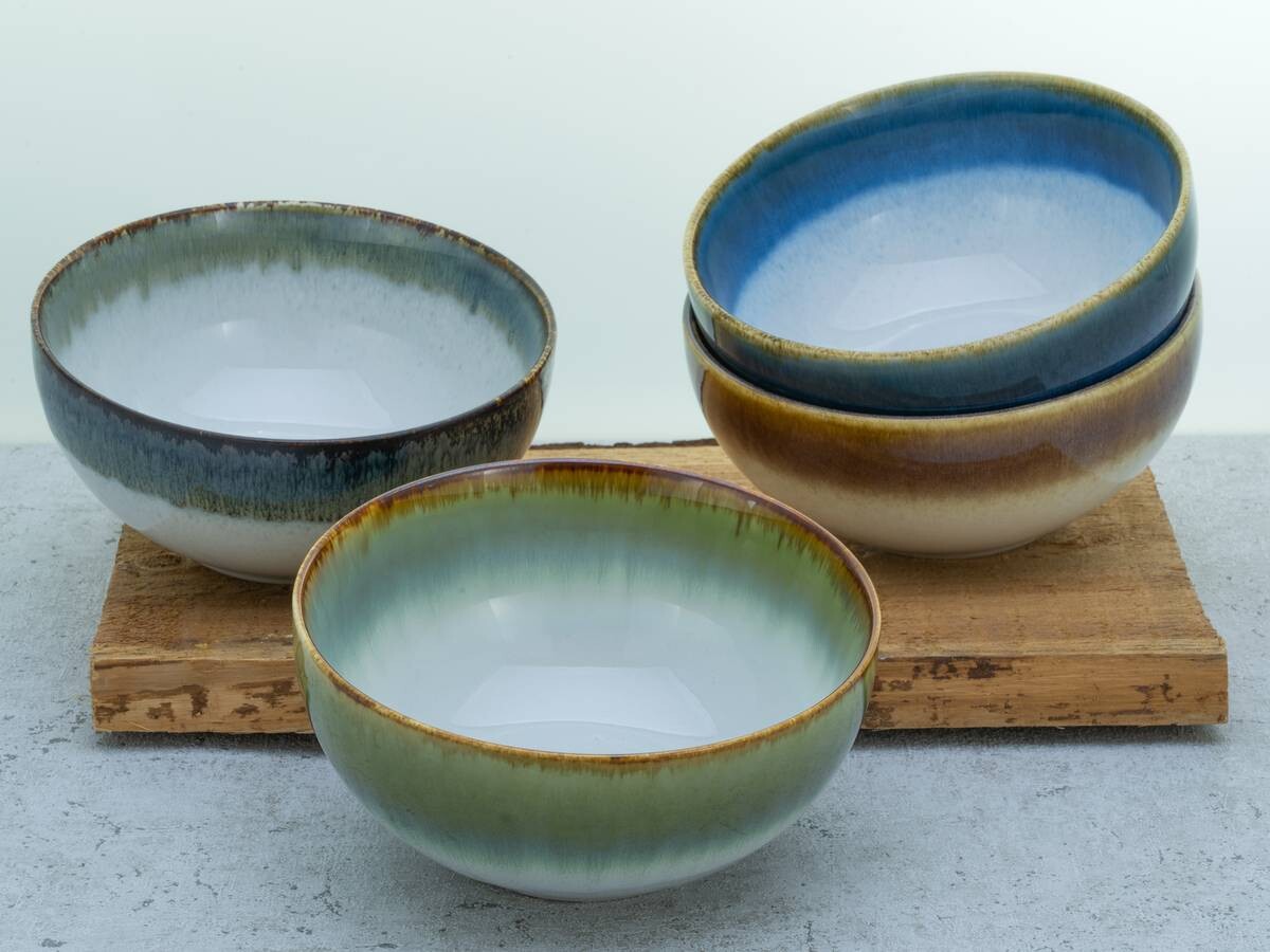 CreaTable Müslischalenset Cascade Bowls Mix Buddha bunt Steinzeug