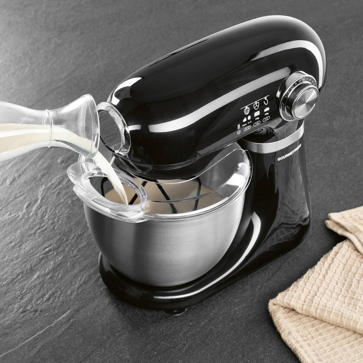 GOURMETmaxx Küchenmaschine schwarz Edelstahl B/H/L: ca. 26x38x41 cm