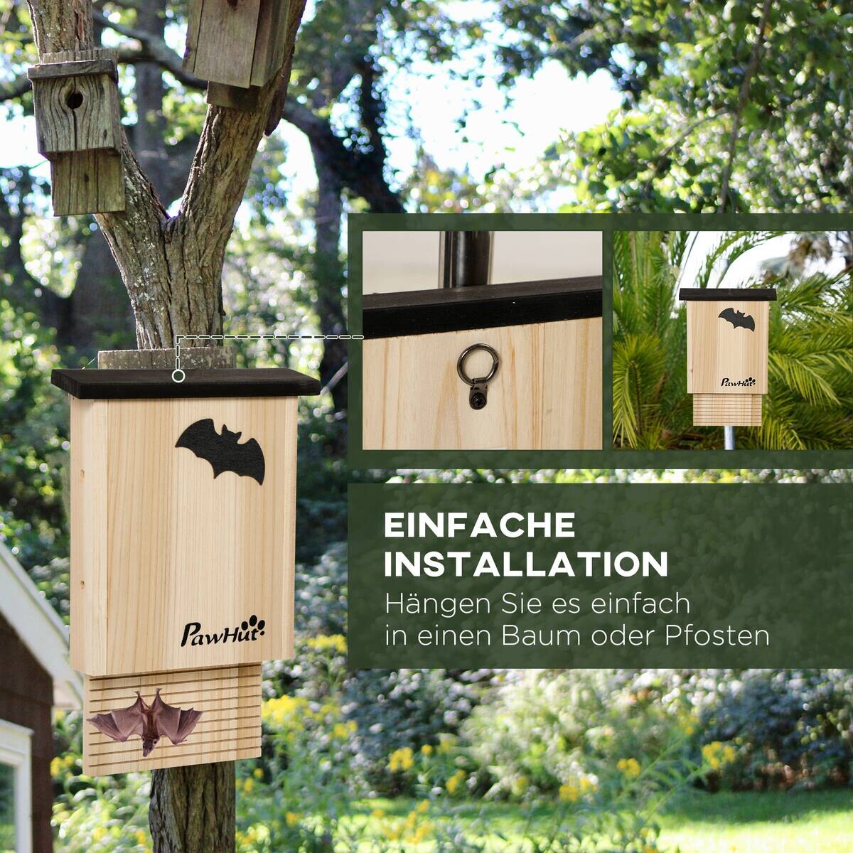 PawHut Tier-Zubehör natur Holz B/H/L: ca. 6x25x37,5 cm