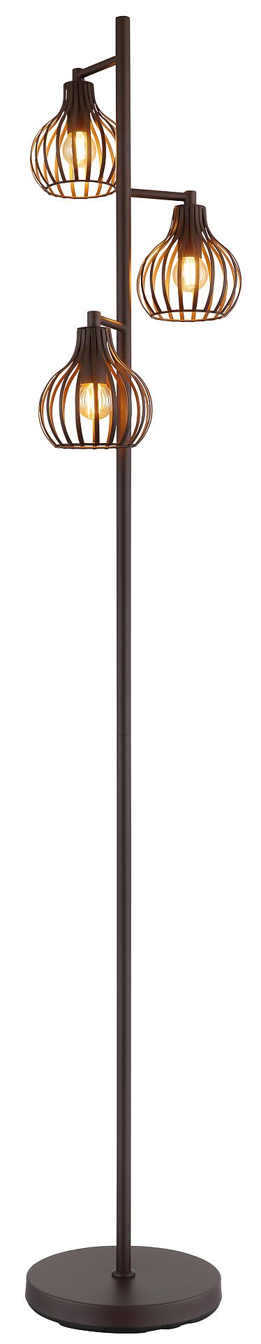 GLOBO Stehleuchte rostfarbig Metall H/D: ca. 161x31 cm E14 3 Brennstellen