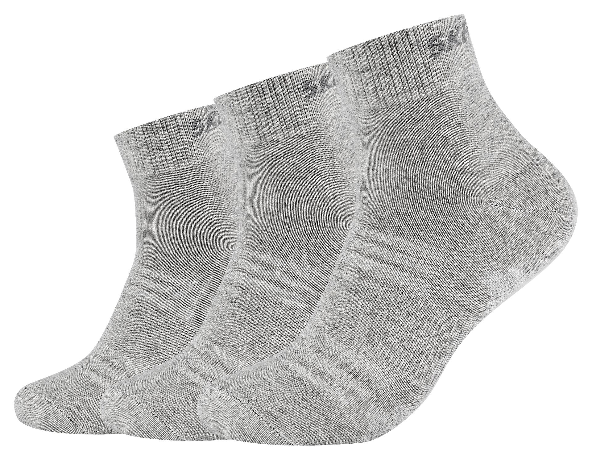 Skechers Damen & Herren-Socken Skechers Hellgraumix 3 Packstücke Größe 39-42