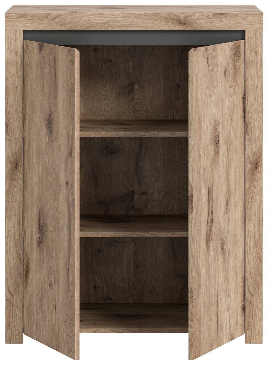 Kommode Woody Nox Oak Nachbildung anthrazit B/H/T: ca. 81x105x37 cm