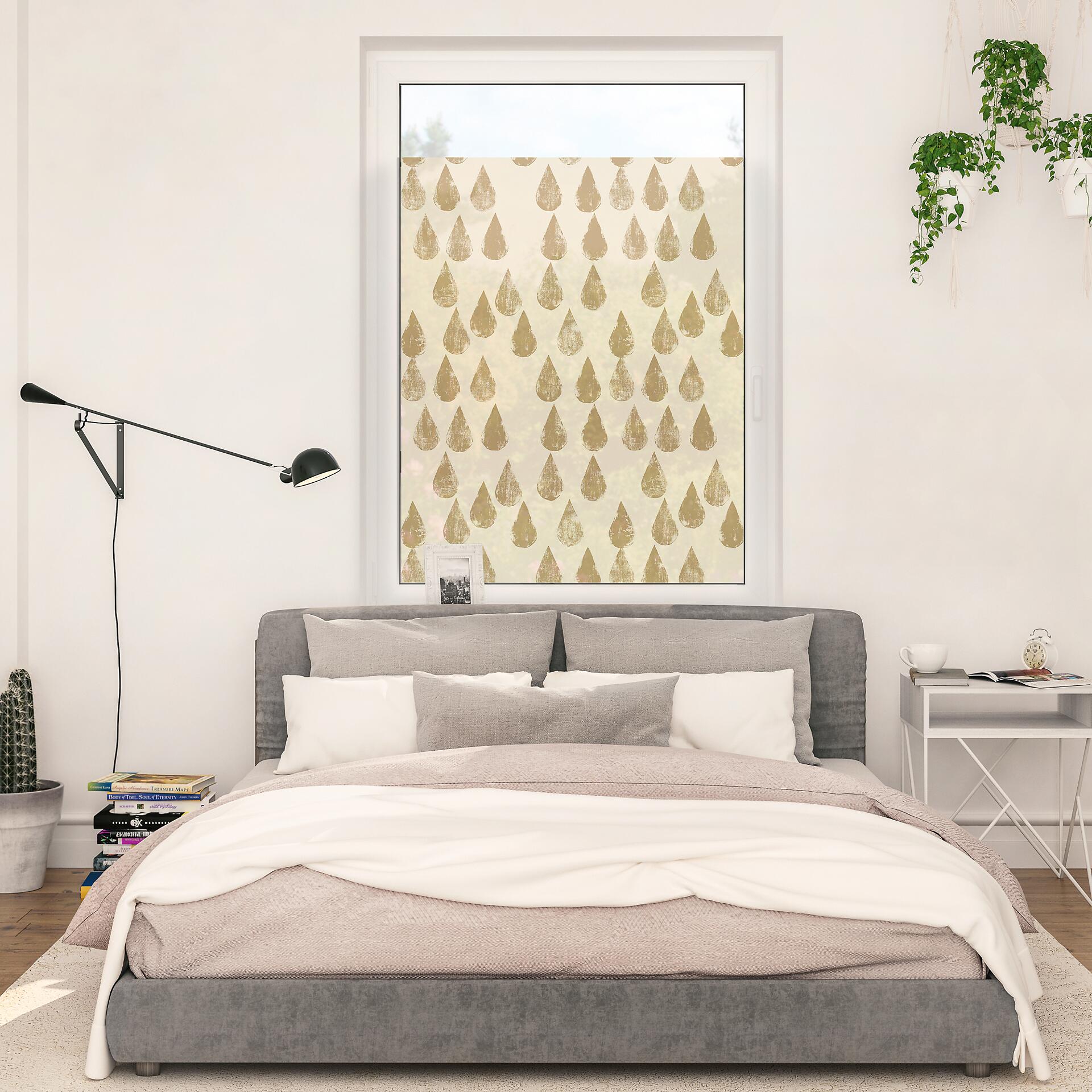 LICHTBLICK Fensterfolie Golden Drops Tropfen Golden Drops gold B/L: ca. 100x130 cm