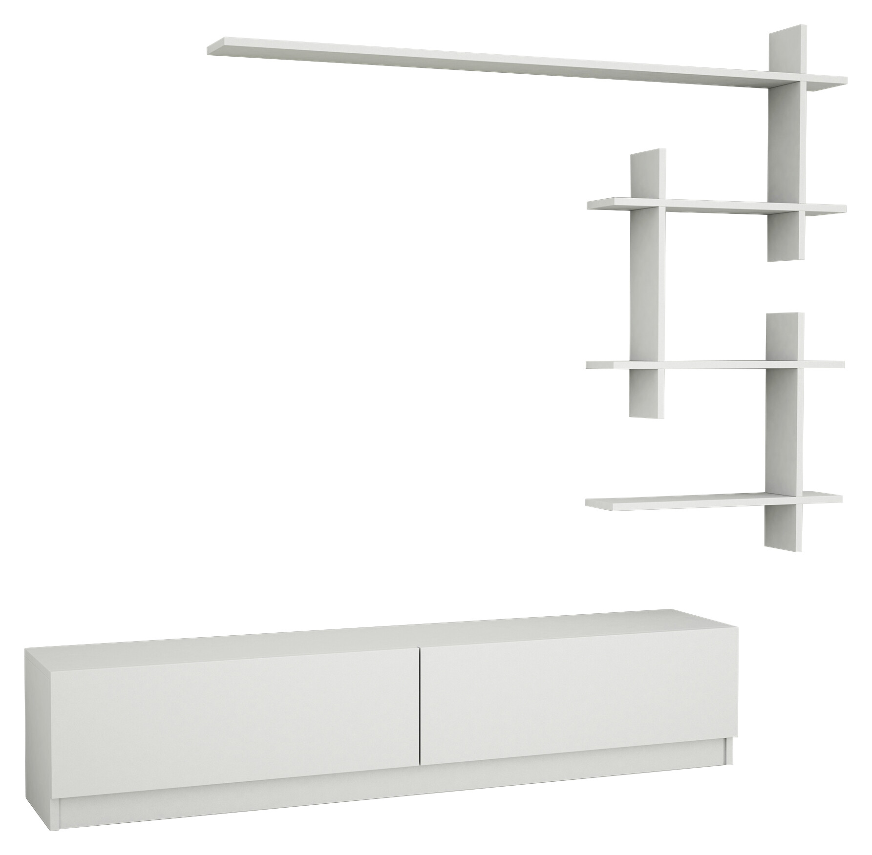 Wohnwand Ahenk weiß B/H/T: ca. 160x32,9x31,3 cm Wohnwand Ahenk weiß B/H/T: ca. 160x32,9x31,3 cm