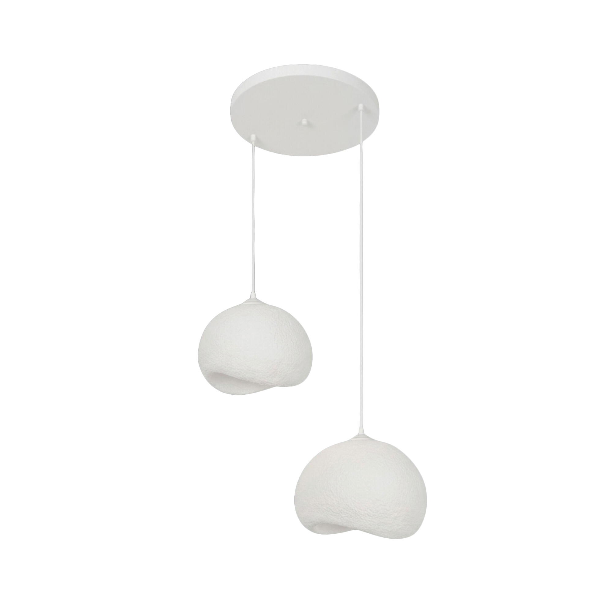 Opviq Pendelleuchte Yontu-15852 weiß Polyester-Mischgewebe Metall B/H/L: ca. 29x120x34 cm E27 2 Brennstellen