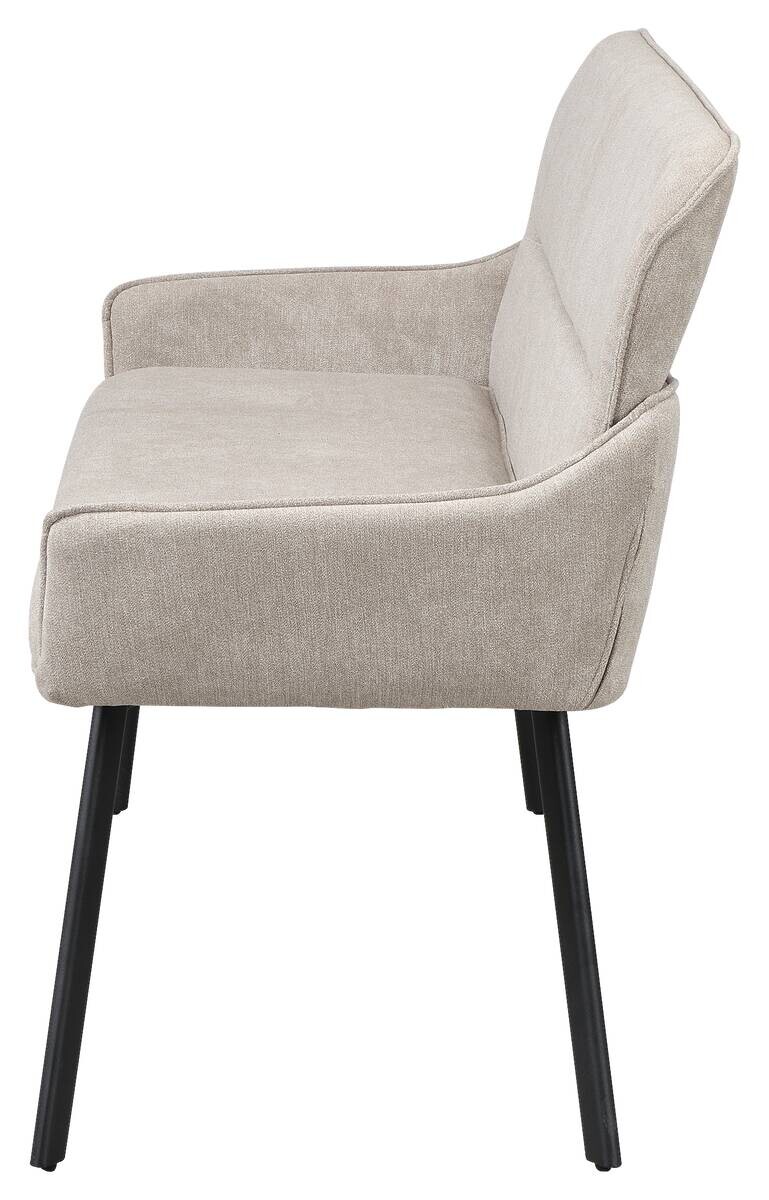 Sitzbank RICO schwarz taupe Metall Stoff B/H/T: ca. 140x90x62 cm