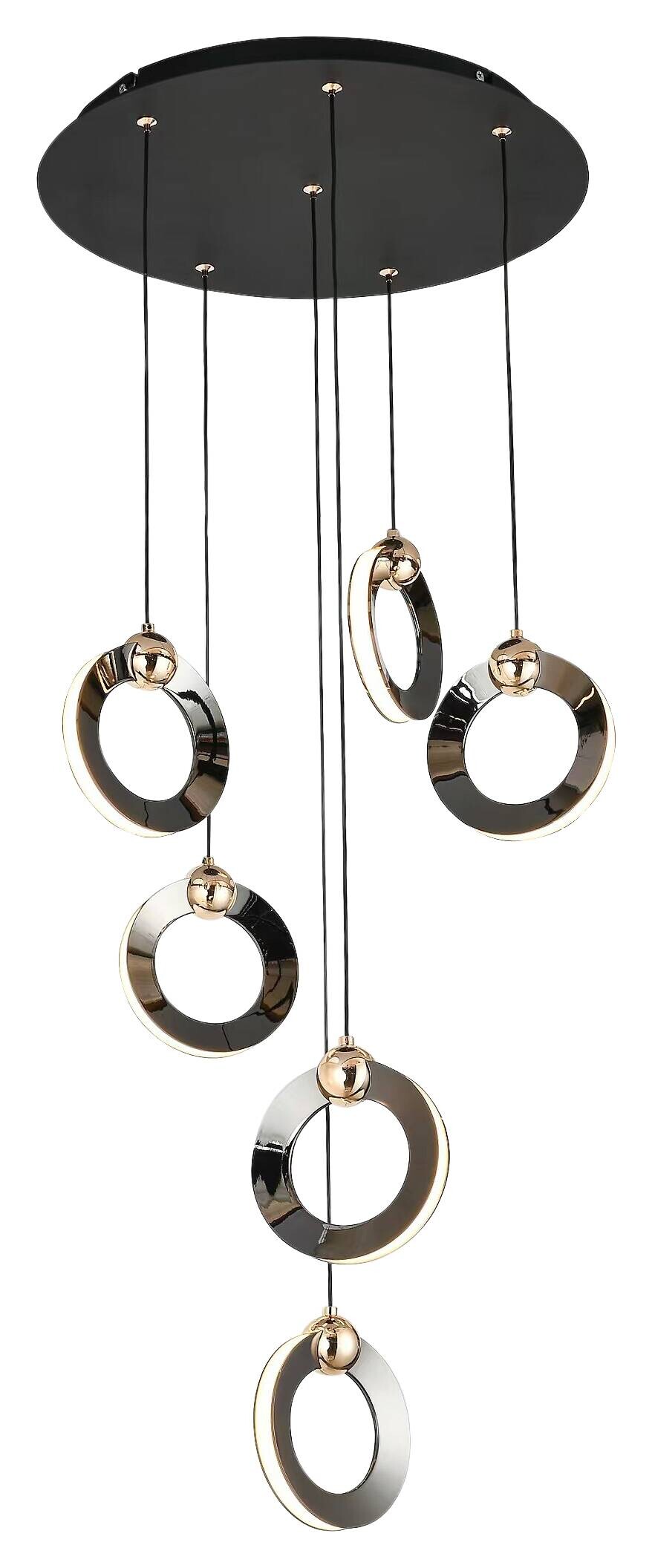 POCOline LED-Pendelleuchte Emilie schwarz Metall B/H/L: ca. 35x155x35 cm