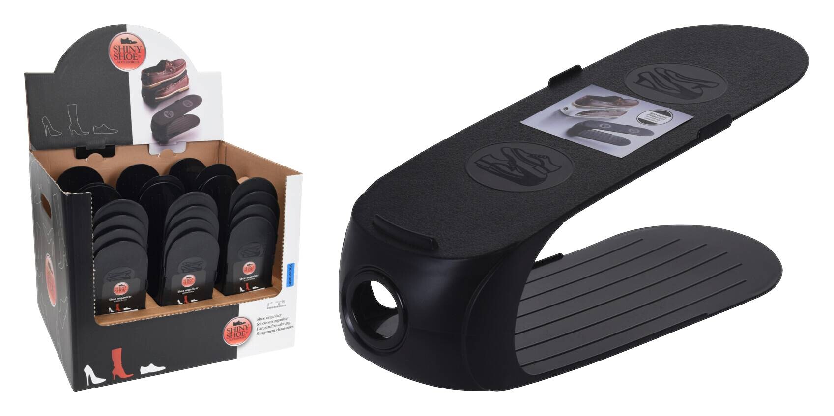 Schuh-Organizer schwarz Kunststoff B/H/L: ca. 10,5x15x26 cm Schuh-Organizer schwarz Kunststoff B/H/L: ca. 10,5x15x26 cm