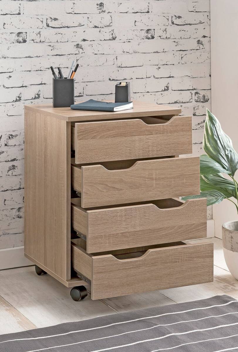 Rollcontainer braun Spanplatte B/H/T: ca. 40x60x40 cm