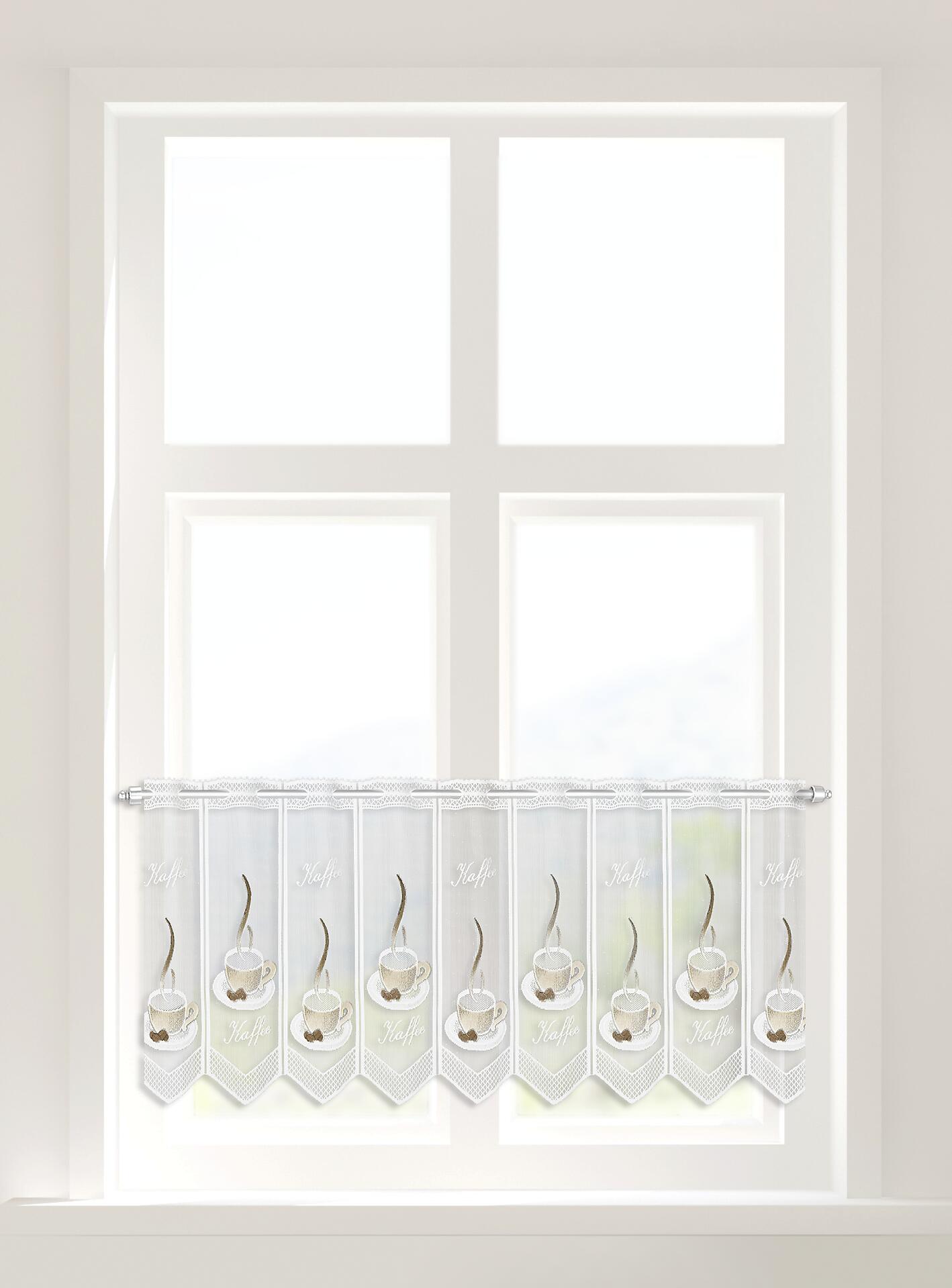 POCOline Scheibengardine Kaffee braun B/L: ca. 145x45 cm