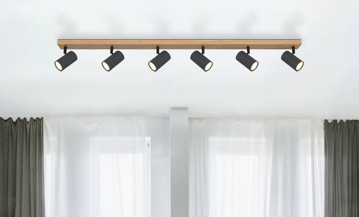 GLOBO Spot braun Graphit Metall B/H/T: ca. 6x12x115 cm GU10 6 Brennstellen