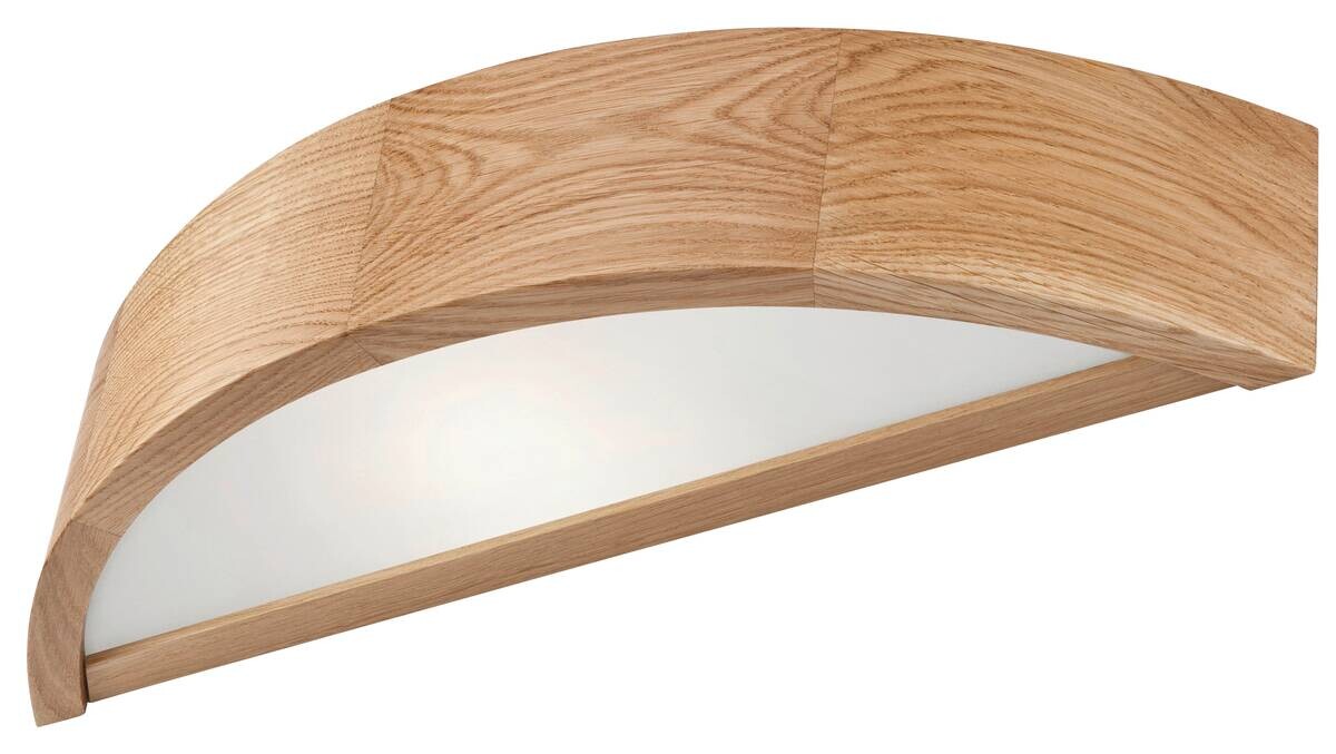 Lamkur Deckenleuchte EVELINE WALL Eiche Glas Holz H/L: ca. 8x40,5 cm E27 1 Brennstellen