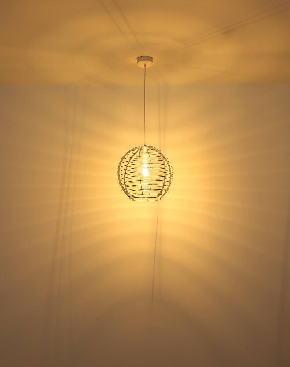 GLOBO Hängeleuchte Chrom weiß Metall Aluminium B/H/L: ca. 40x39,5x40 cm E27 1 Brennstellen