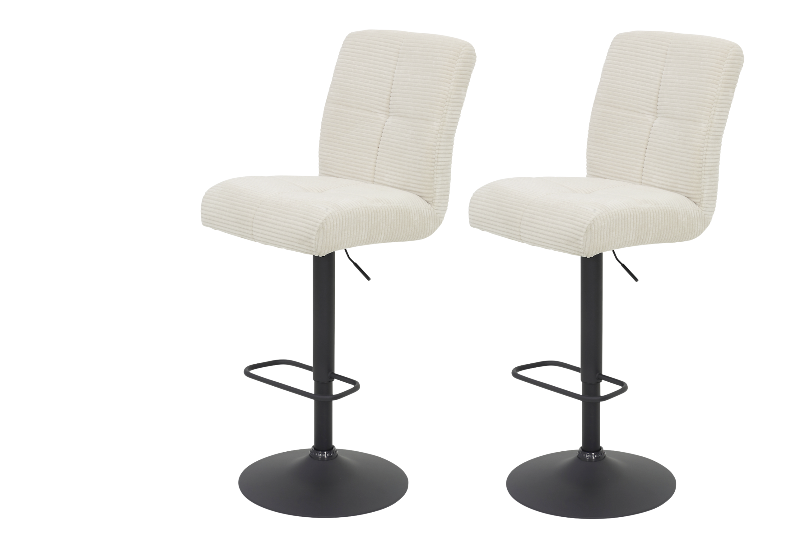 Barhocker Leni I, 2er-Set creme Microfaser B/H/T: ca. 44x124x57 cm