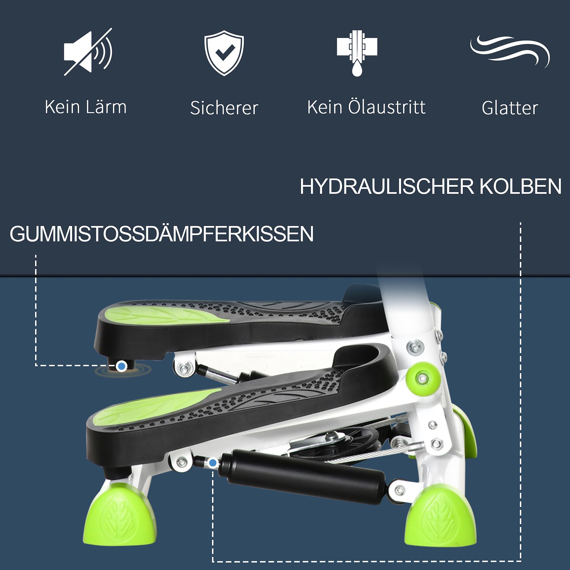 HOMCOM Steppmaschine grün Stahl B/H/L: ca. 44x108x55 cm