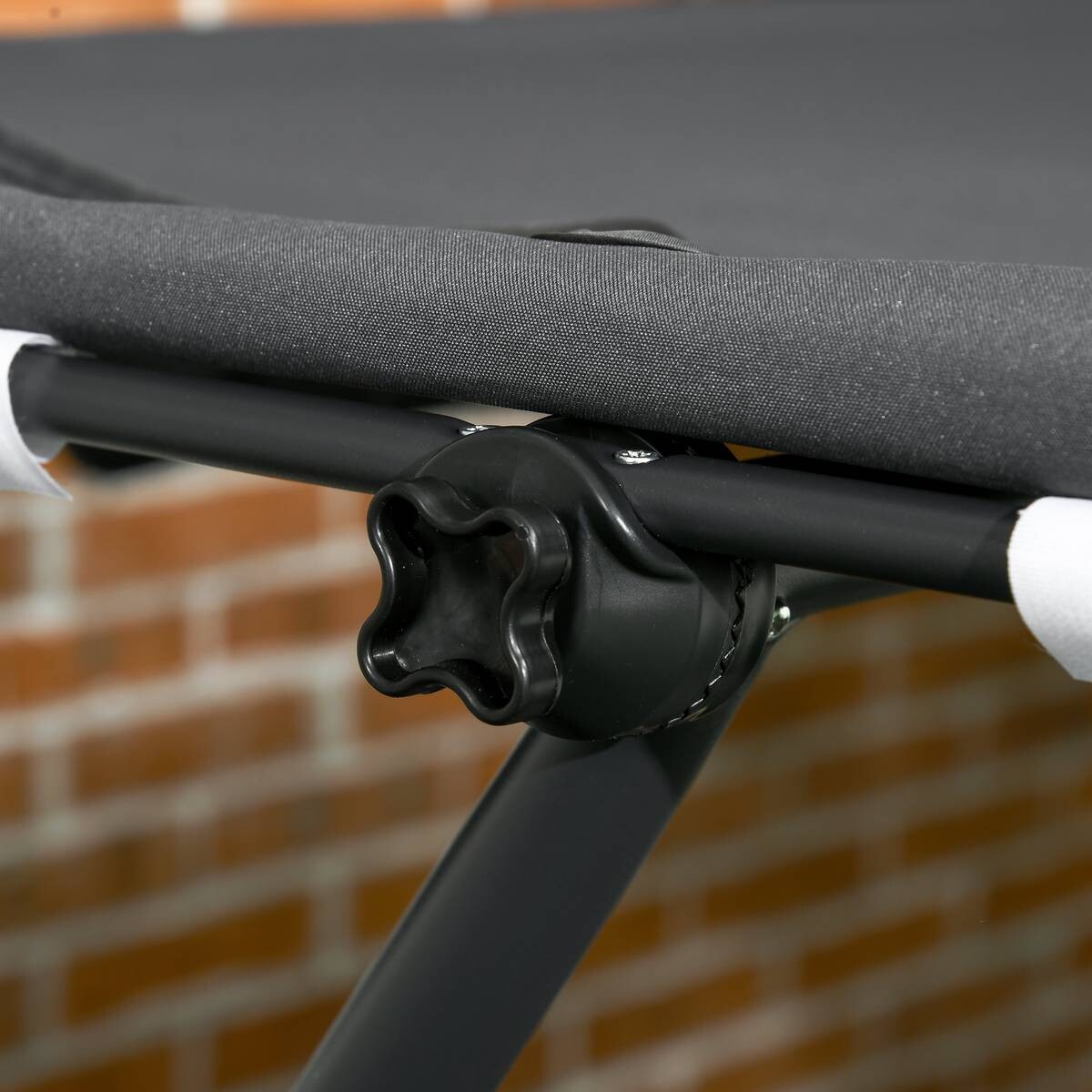 Outsunny Doppel-Sonnenliege dunkelgrau Schaumstoff B/H/L: ca. 139x140x200 cm