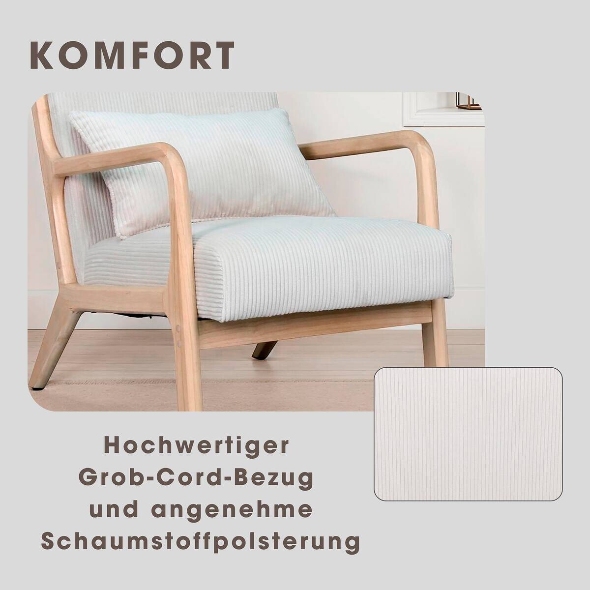 Sessel NOHR natur weiß B/H/T: ca. 65,2x80,6x76 cm