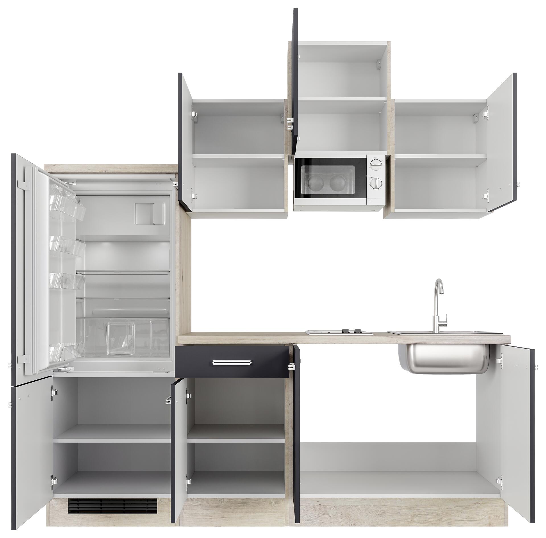 Küchenblock Elva anthrazit strukturiert B/H/T: ca. 210x226x60 cm Küchenblock Elva anthrazit strukturiert B/H/T: ca. 210x226x60 cm