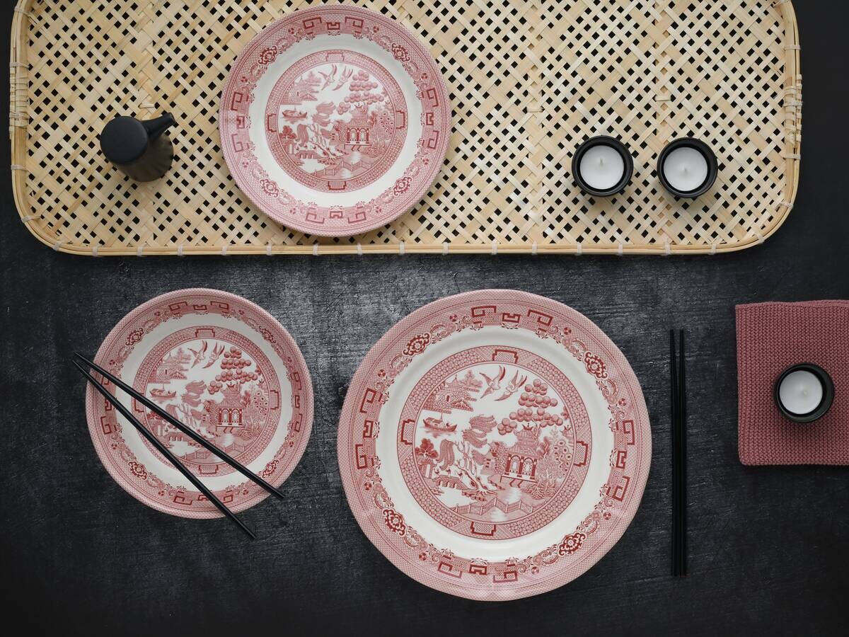 CreaTable Tafelservice China Town rot Steingut 18 tlg.