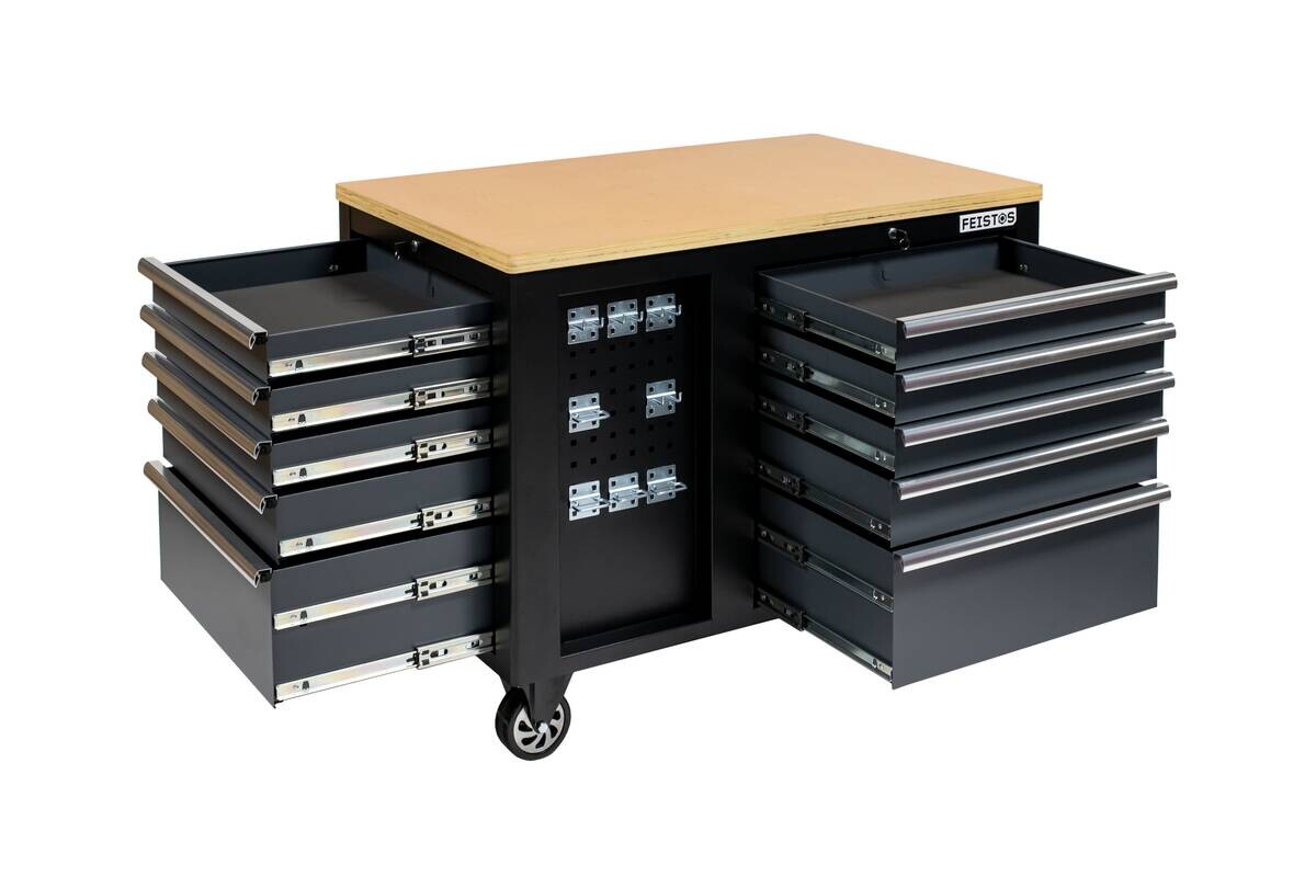 Werkbank Hektor schwarz B/H/L: ca. 114x89x73 cm