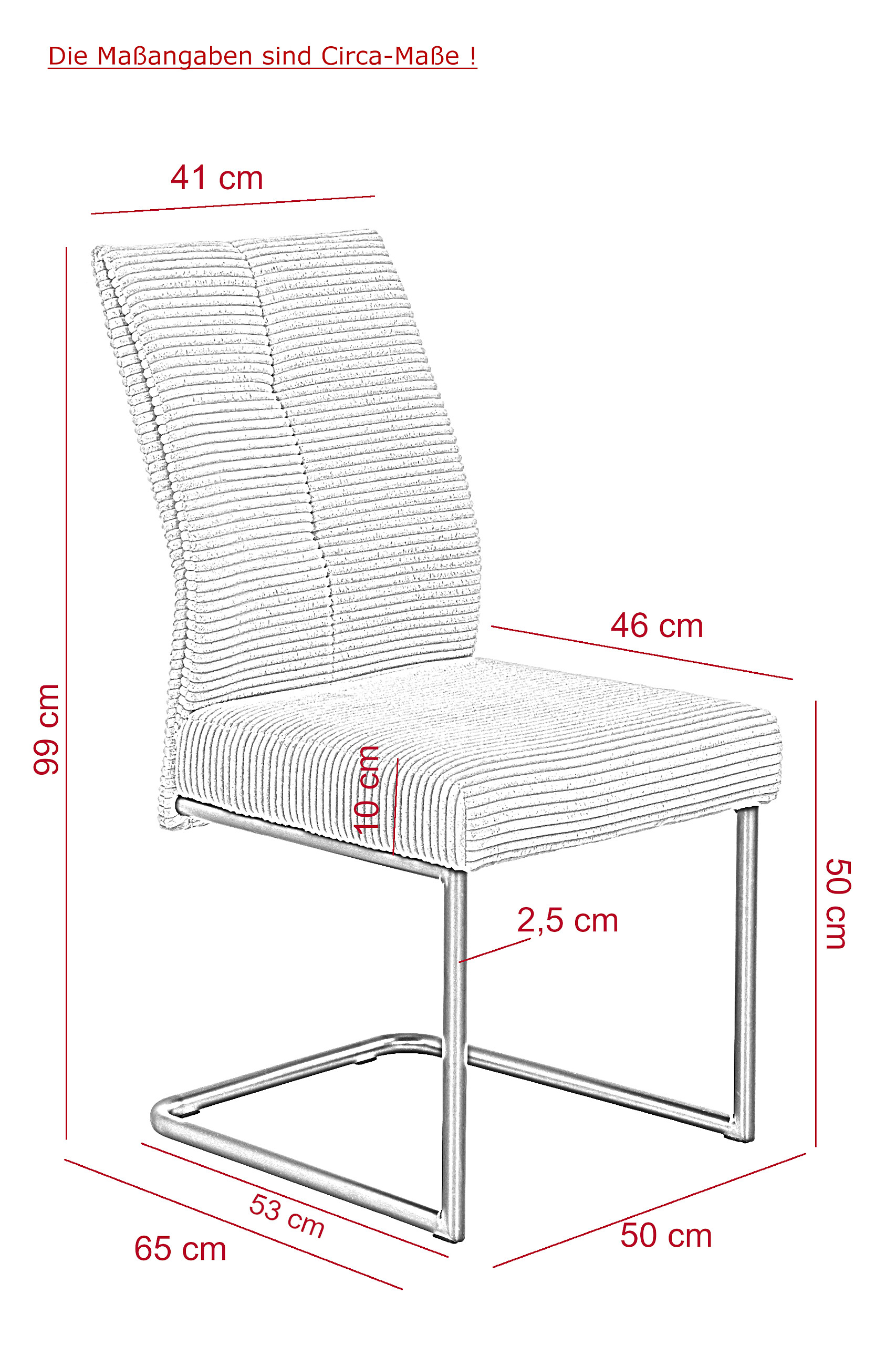 Schwingstuhl Dagmar anthrazit Webstoff B/H/T: ca. 50x99x65 cm