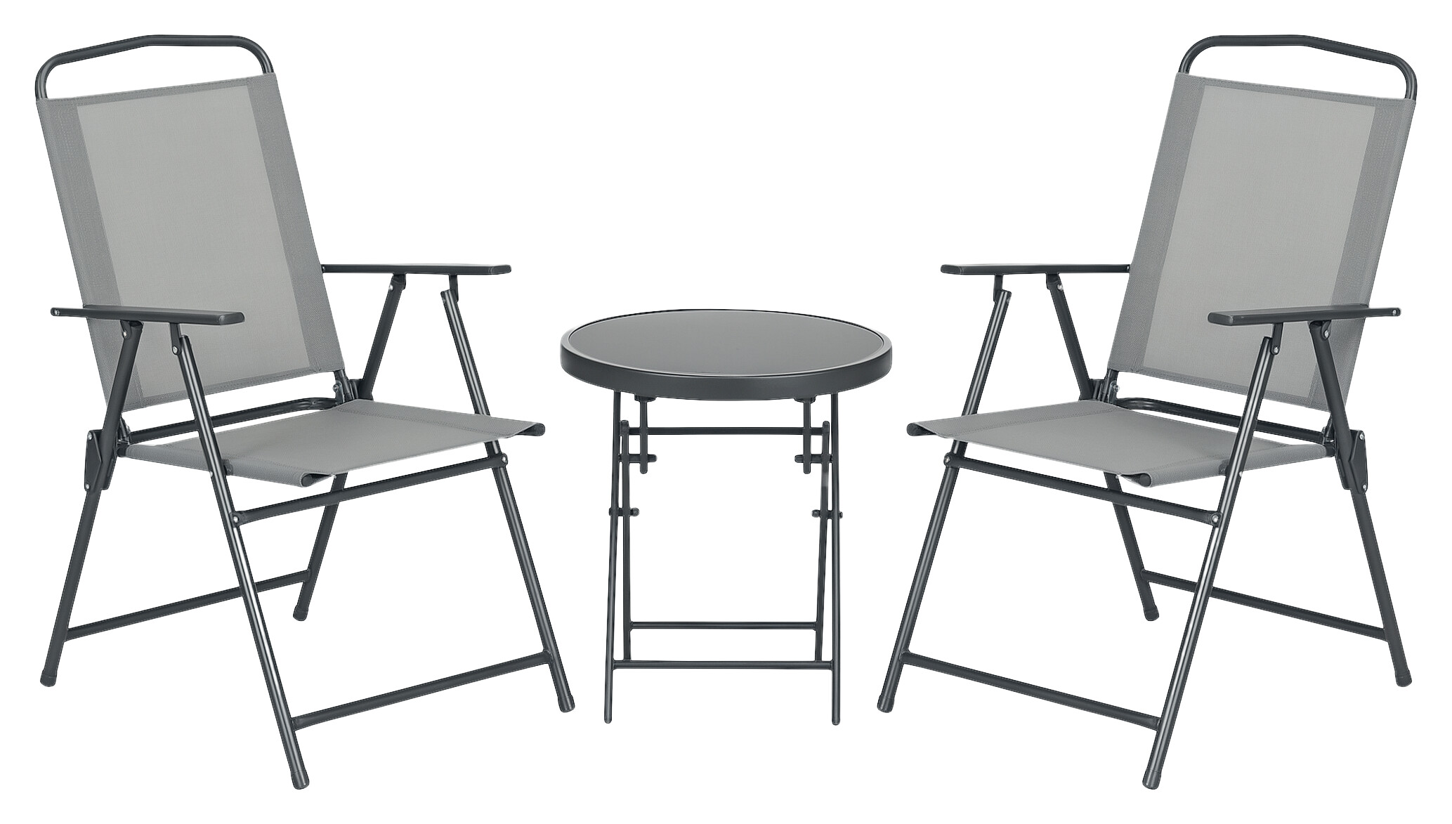 Outsunny Bistro-Set hellgrau Mesh B/H/L: ca. 64x93x53,5 cm