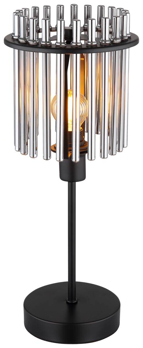 GLOBO Tischleuchte Garley schwarz Metall H/D: ca. 37x15 cm E14 1 Brennstellen