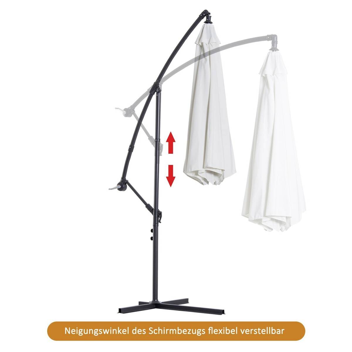 Outsunny Ampelschirm weiß Stahl H/D: ca. 250x300 cm