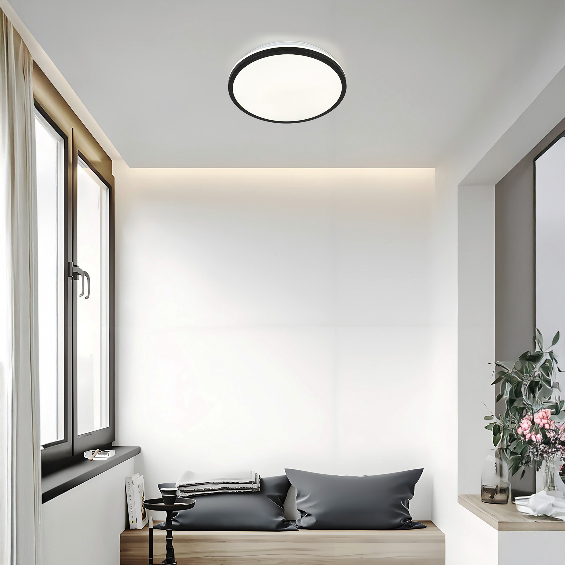 Nolo LED-Deckenleuchte Hela schwarz Kunststoff H/D: ca. 4,3x25 cm