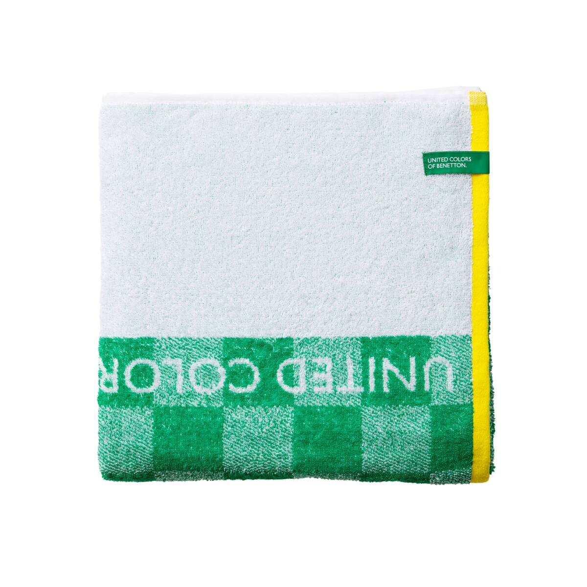 BENETTON Kinder-Strandtuch grün Baumwolle B/L: ca. 140x70 cm