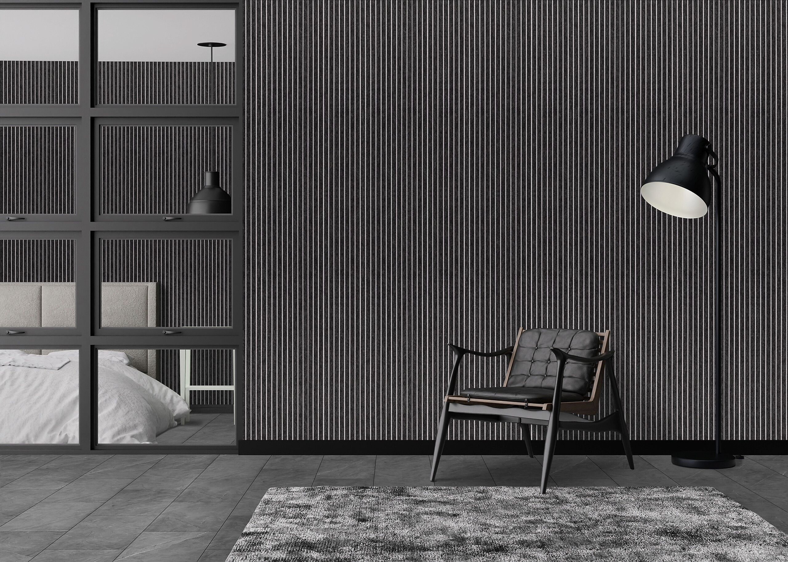 Wandpaneel grau B/H: ca. 64x124 cm