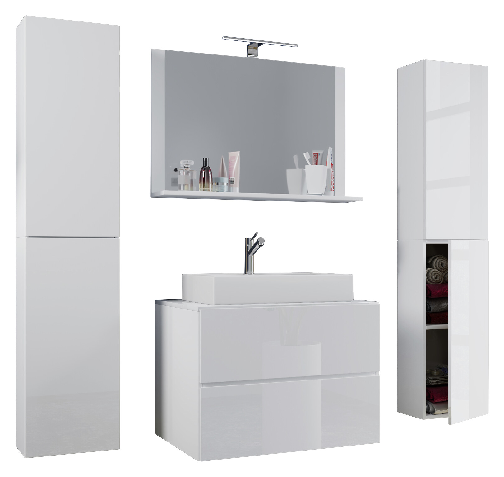 Waschplatz 5tlg-Lendas weiß weiß B/H/T: ca. 80x52x52 cm