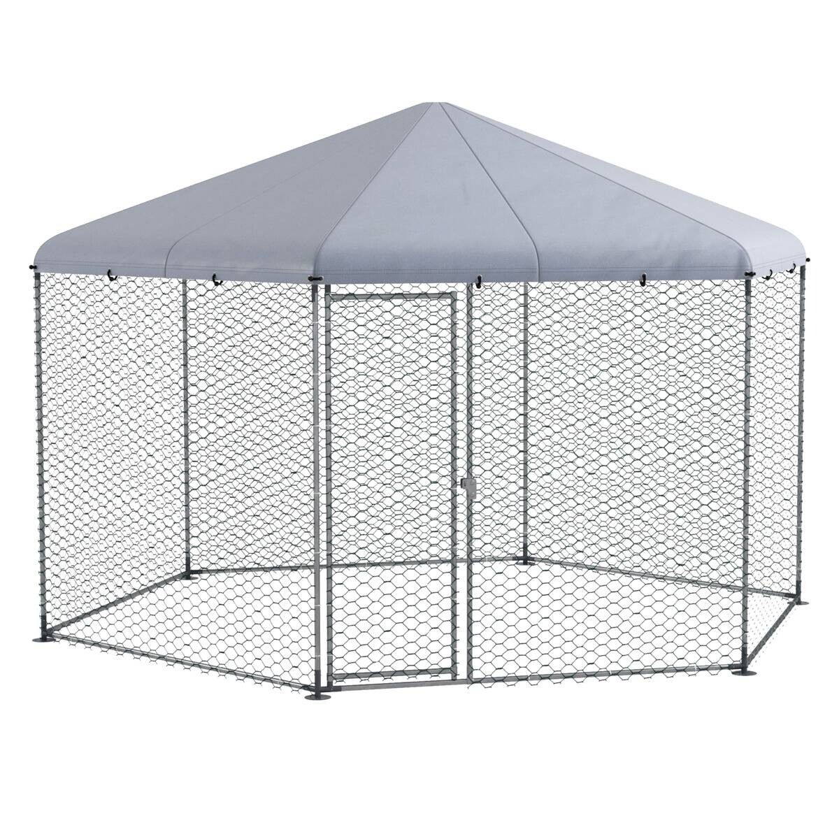 PawHut Hühnerstall silber Polyester B/H/L: ca. 346x263x400 cm