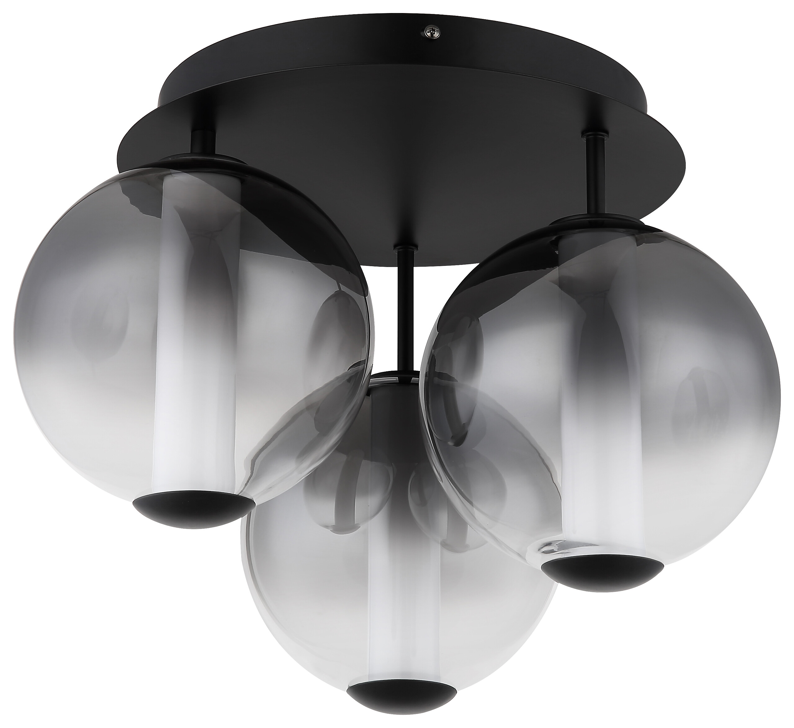 GLOBO Deckenleuchte Rauch Opal mattschwarz Metall Glas H/D: ca. 29,5x38 cm 1 Brennstellen