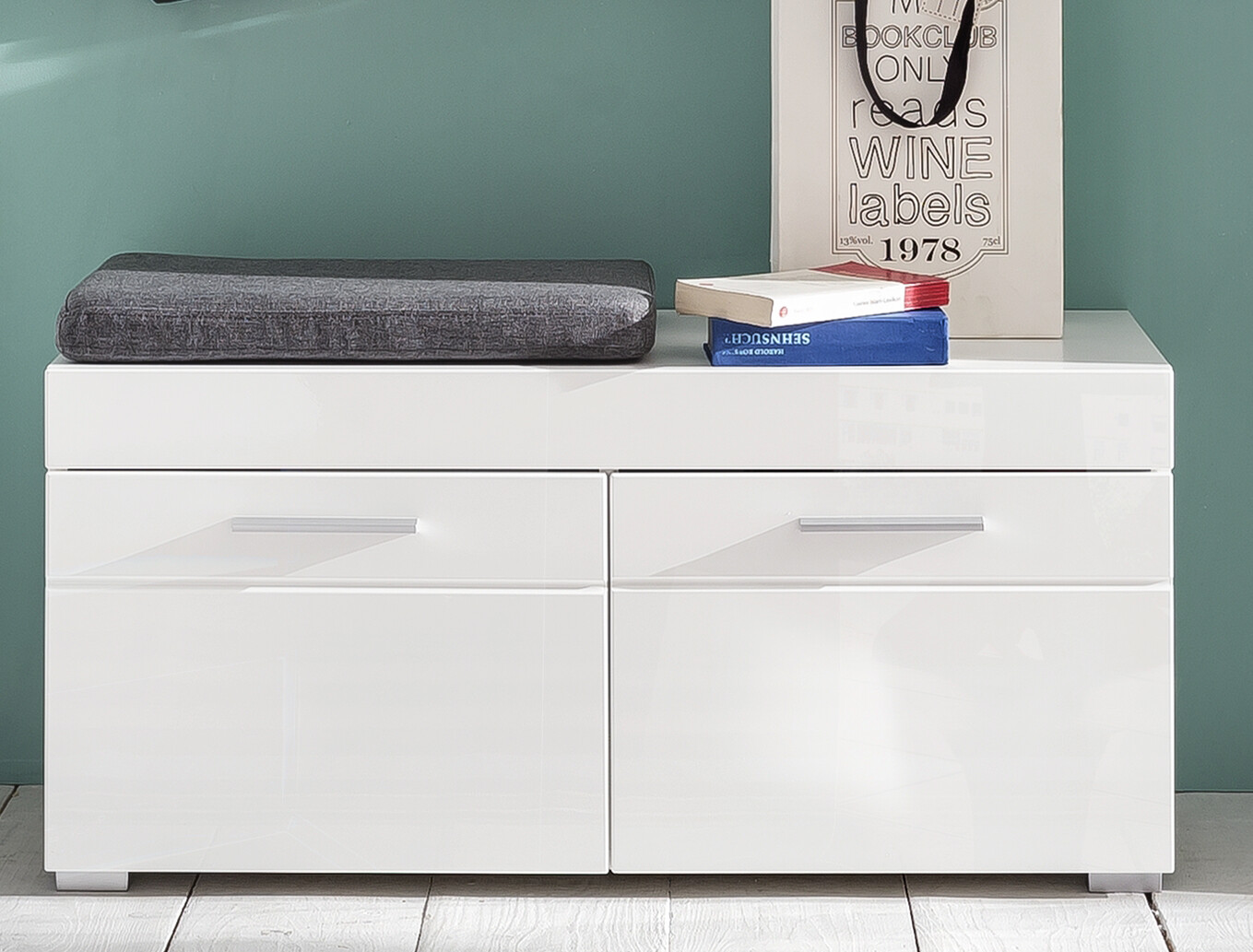 Sitzbank Amanda weiß Hochglanz B/H/T: ca. 91x42x38 cm